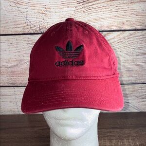 Used Adidas Maroon Cap with Black Logo Dad Hat
